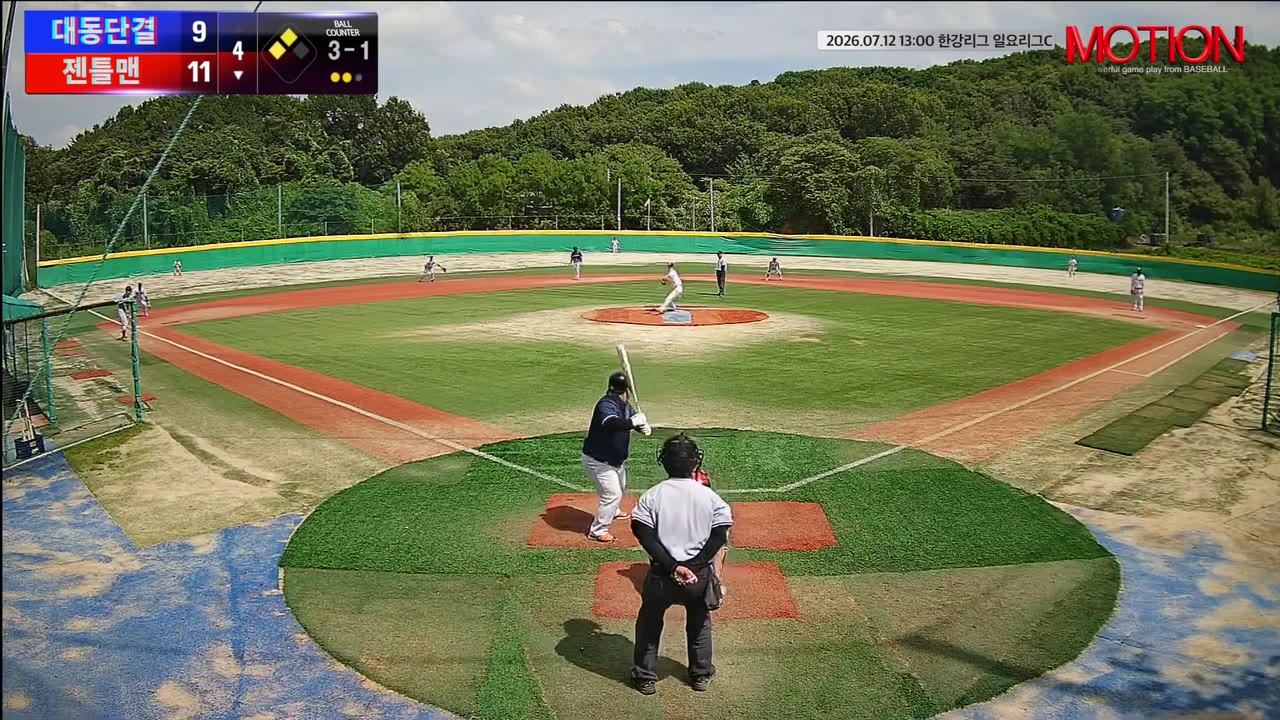 이찬열(99번, 젠틀맨) 볼넷 클립 | vs 대동단결 | 7/12 (고촌 야구장)