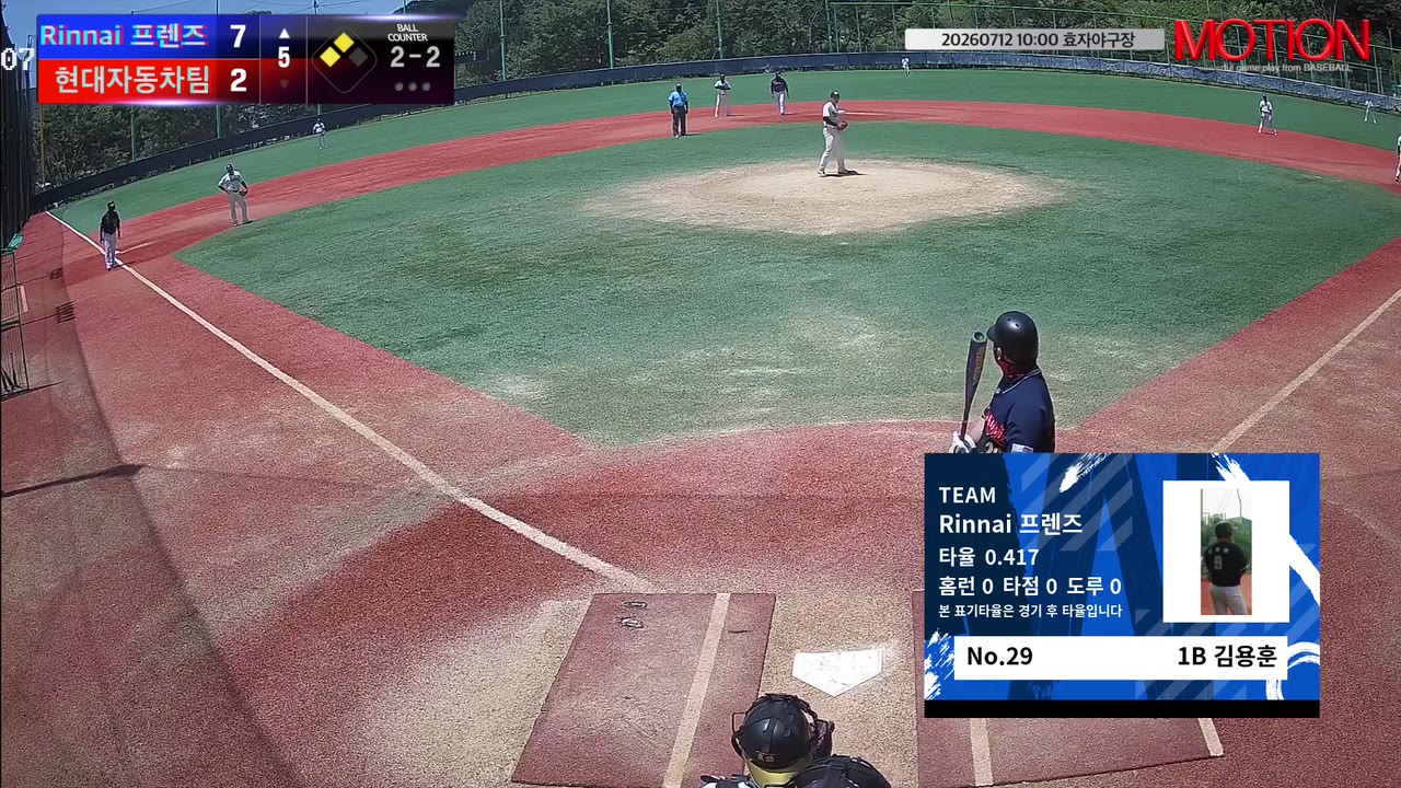 김용훈(29번, Rinnai 프렌즈) 실책 클립 | vs 현대자동차팀 | 7/12 (효자야구장)