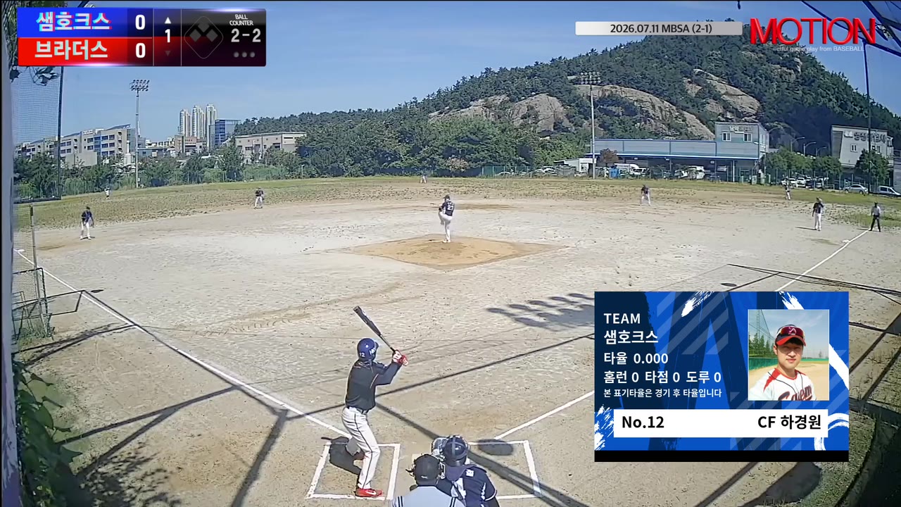 하경원(12번, 샘호크스) 삼진 클립 | vs 브라더스 | 7/11 (2구장)