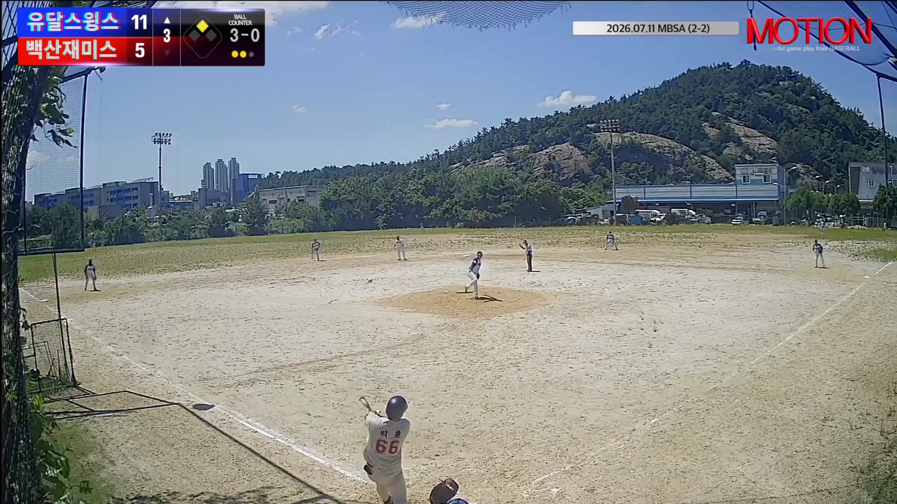 박훈(66번, 유달스윙스) 홈런 클립 | vs 백산재미스 | 7/11 (2구장)