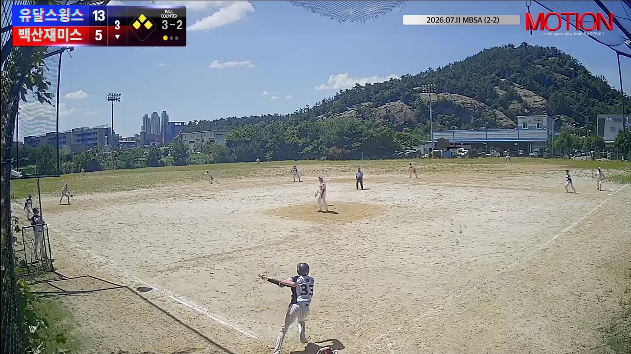 김경민(33번, 백산재미스) 2루타 클립 | vs 유달스윙스 | 7/11 (2구장)