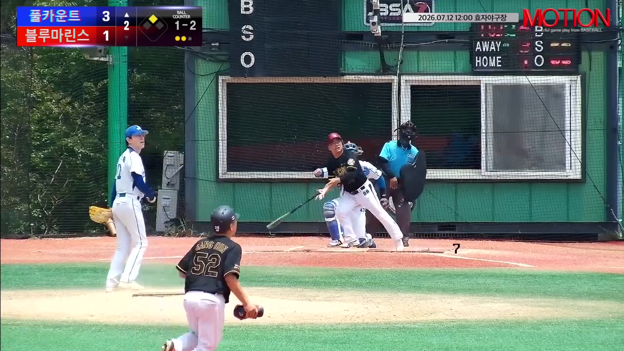 김광수(88번, 풀카운트) 2루타 클립 | vs 블루마린스 | 7/12 (효자야구장)