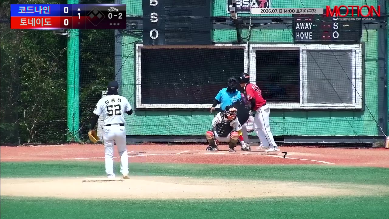 이상준(79번, 코드나인) 볼넷 클립 | vs 토네이도 | 7/12 (효자야구장)