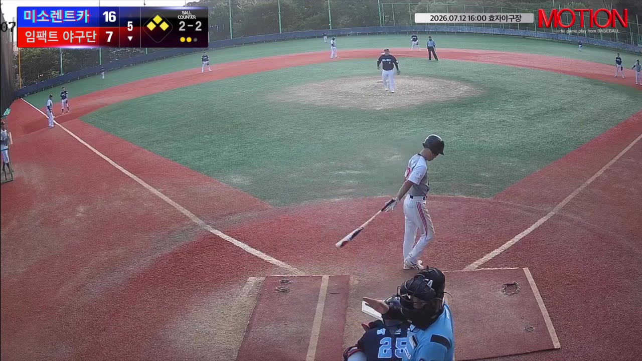 김옥성(28번, 임팩트 야구단) 사구 클립 | vs 미소렌트카 | 7/12 (효자야구장)