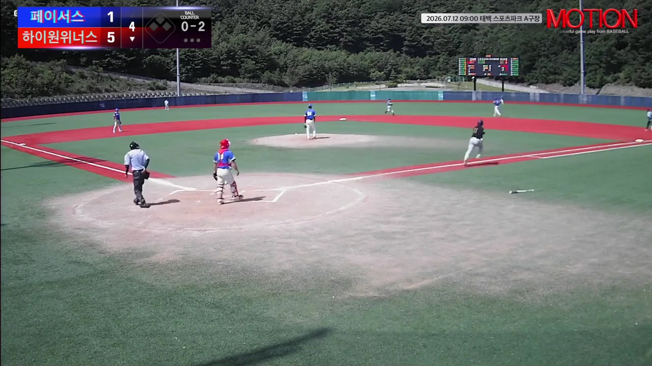 유형원(17번, 하이원위너스) 1루타 클립 | vs 페이서스 | 7/12 (태백 스포츠파크 A구장)