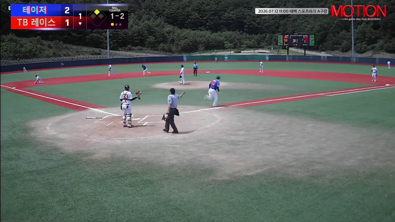 최준호(83번, TB 레이스) 2루타 클립 | vs 테이저 | 7/12 (태백 스포츠파크 A구장)