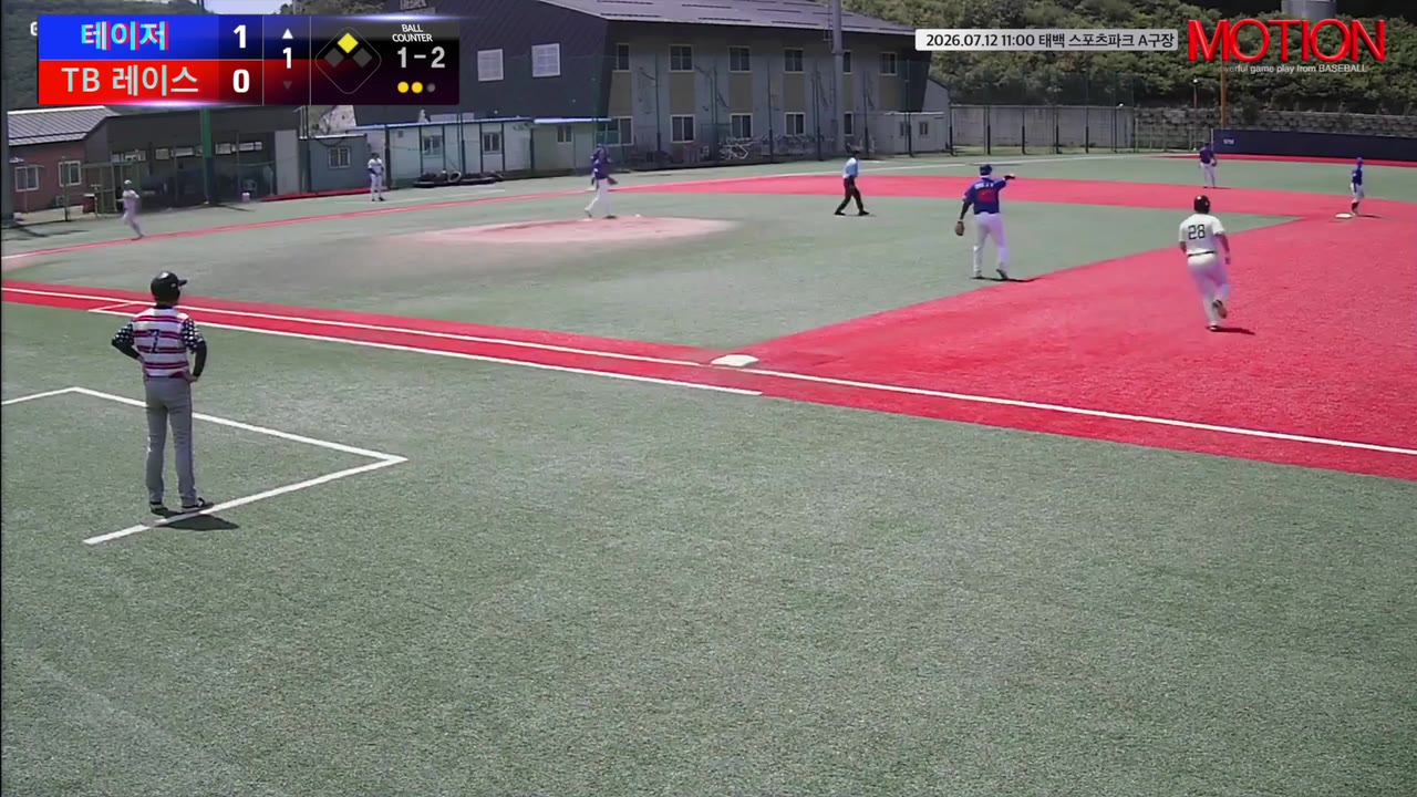 최동화(28번, 테이저) 2루타 클립 | vs TB 레이스 | 7/12 (태백 스포츠파크 A구장)