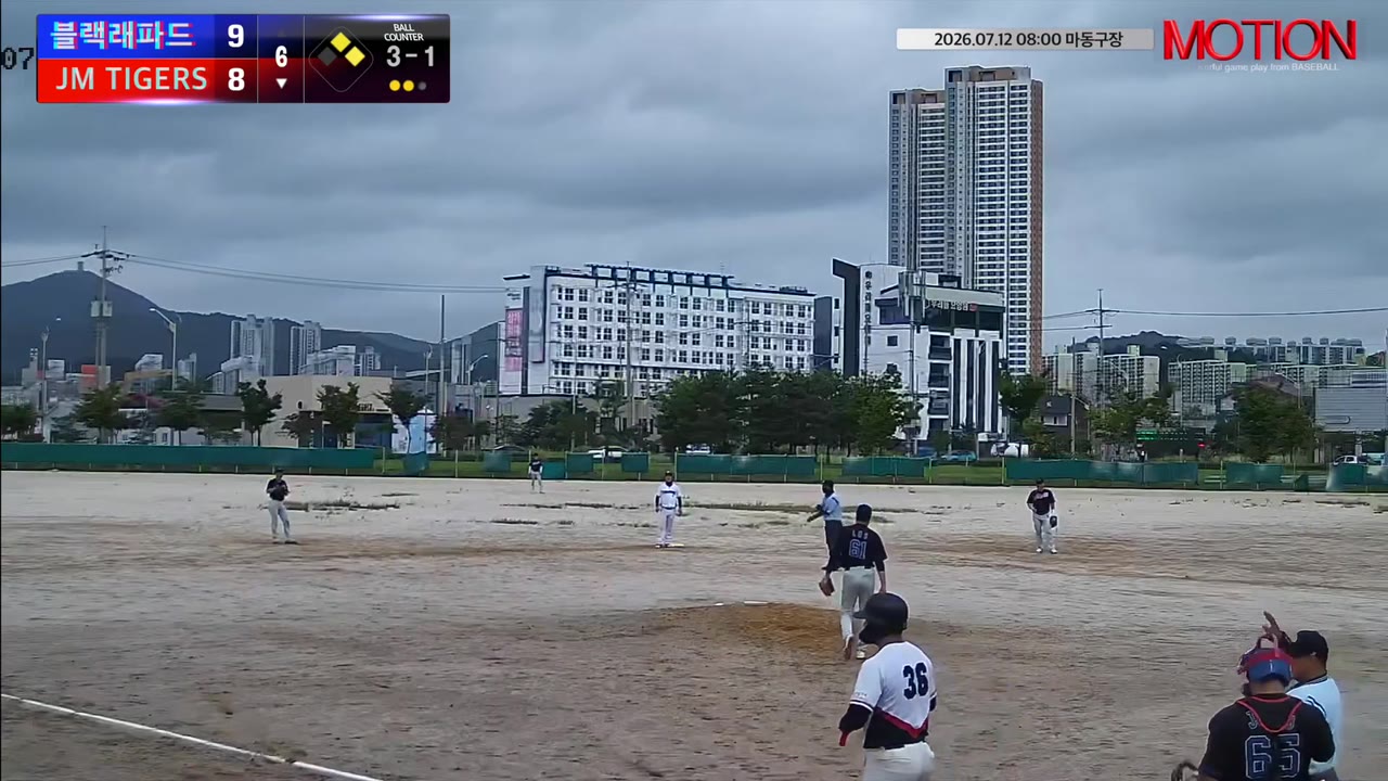 이현승(36번, JM TIGERS) 고의사구 클립 | vs 블랙래파드 | 7/12 (마동구장)