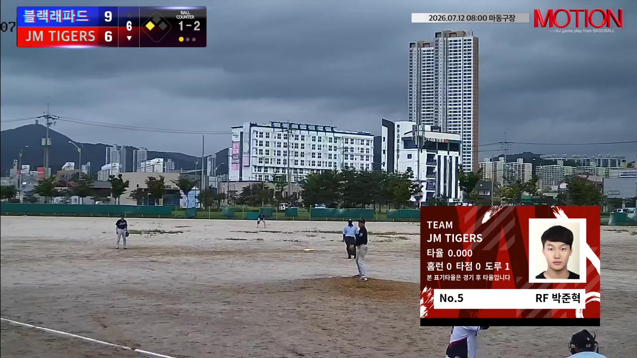 박준혁(5번, JM TIGERS) 사구 클립 | vs 블랙래파드 | 7/12 (마동구장)