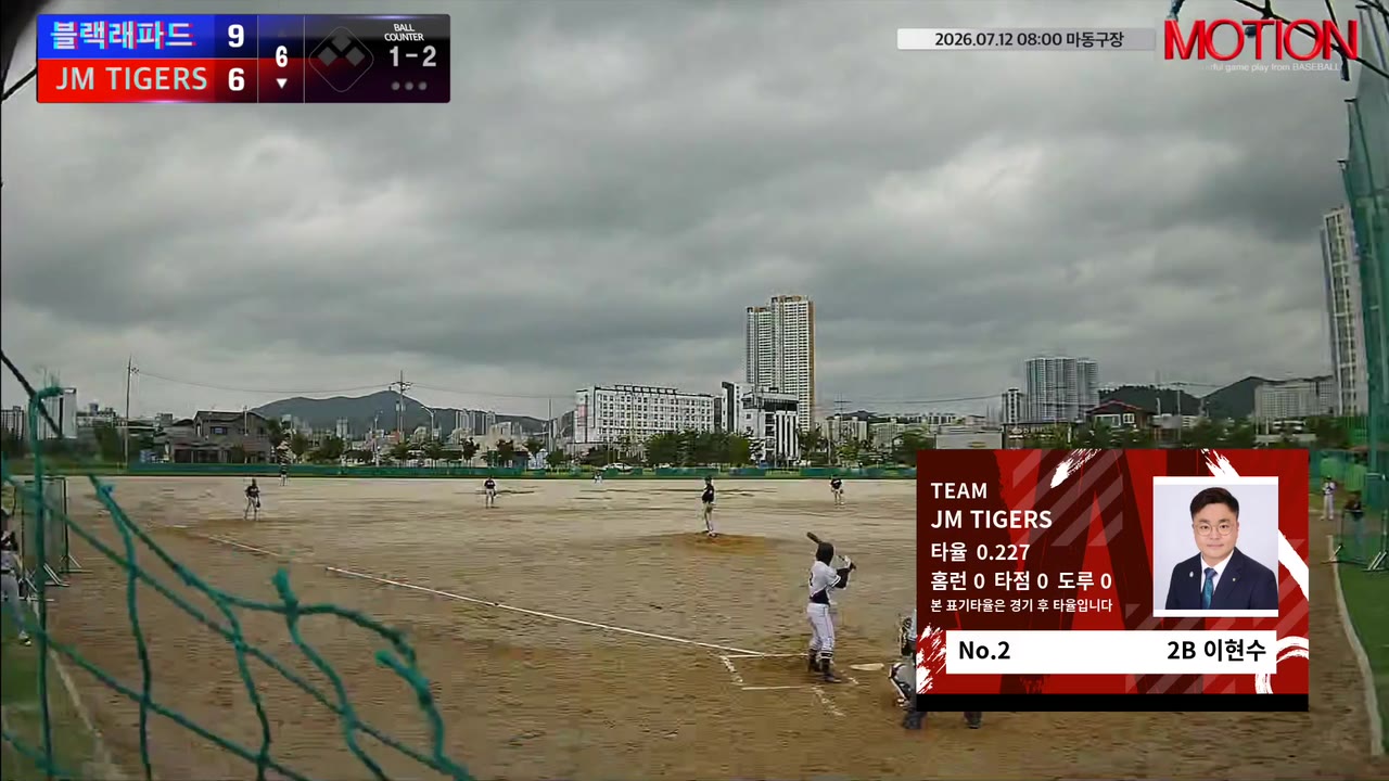 이현수(2번, JM TIGERS) 1루타 클립 | vs 블랙래파드 | 7/12 (마동구장)