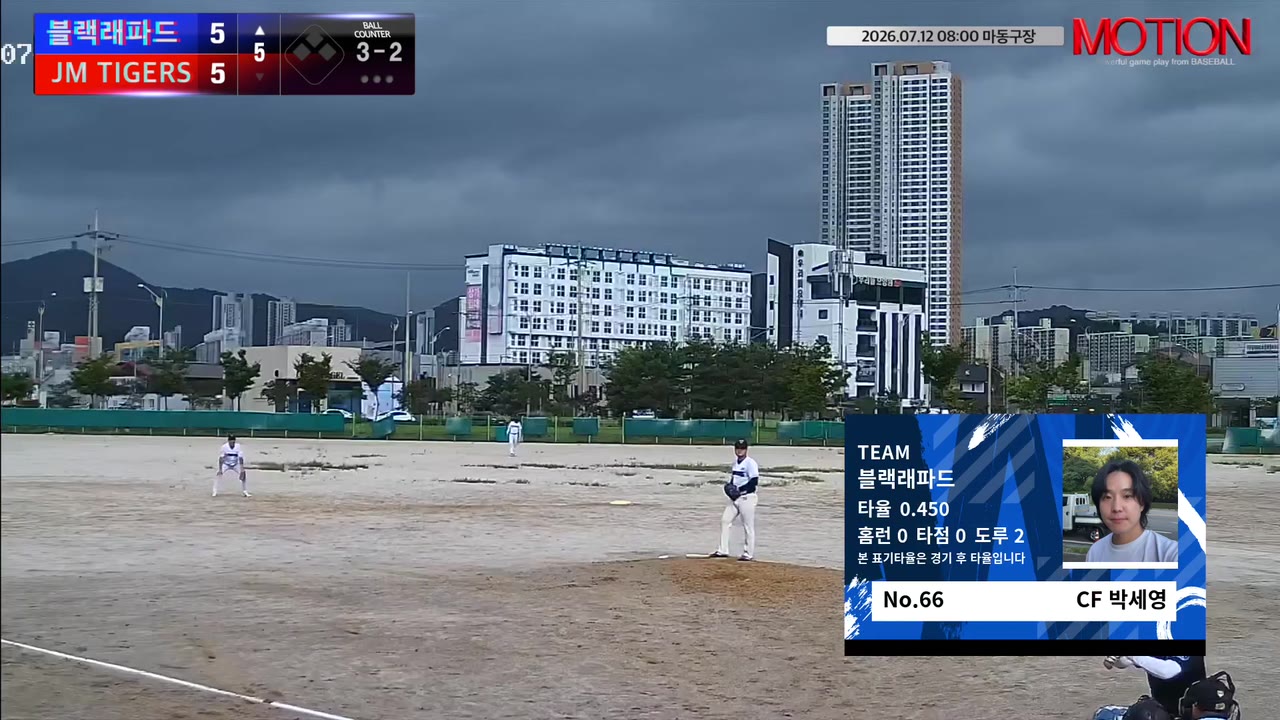 박세영(66번, 블랙래파드) 실책 클립 | vs JM TIGERS | 7/12 (마동구장)