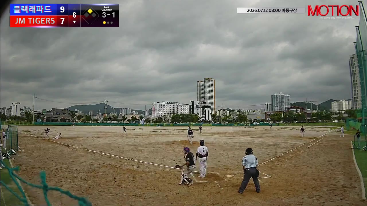 백수은(9번, JM TIGERS) 볼넷 클립 | vs 블랙래파드 | 7/12 (마동구장)