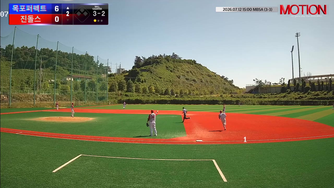 김경진(1번, 목포퍼펙트) 2루타 클립 | vs 진돌스 | 7/11 (신축구장)
