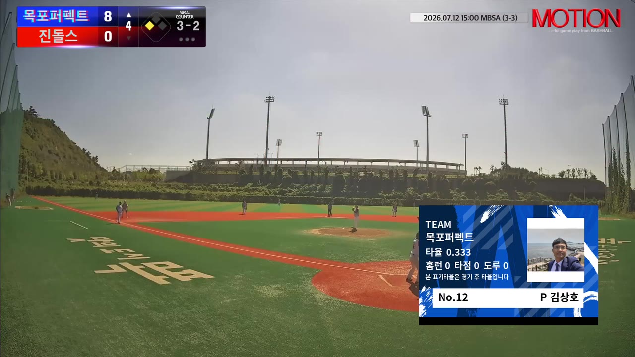 김상호(12번, 목포퍼펙트) 실책 클립 | vs 진돌스 | 7/11 (신축구장)