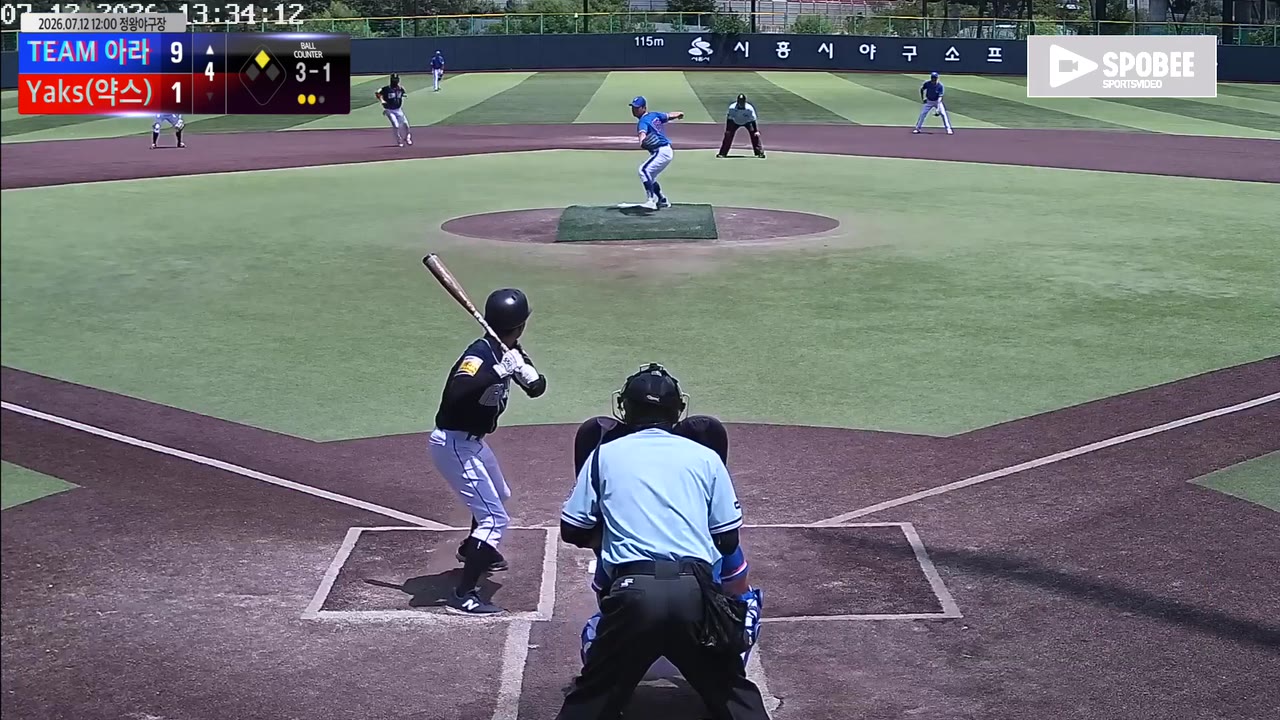 조진식(10번, Yaks(약스)) 볼넷 클립 | vs TEAM 아라 | 7/12 (정왕야구장)
