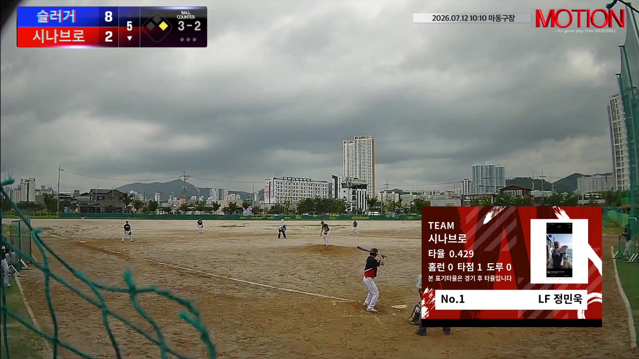 정민욱(1번, 시나브로) 볼넷 클립 | vs 슬러거 | 7/12 (마동구장)