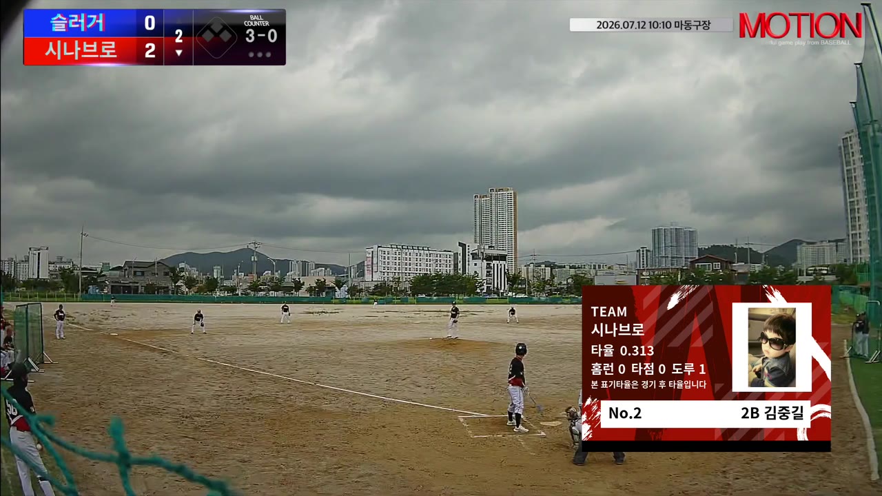 김중길(2번, 시나브로) 볼넷 클립 | vs 슬러거 | 7/12 (마동구장)