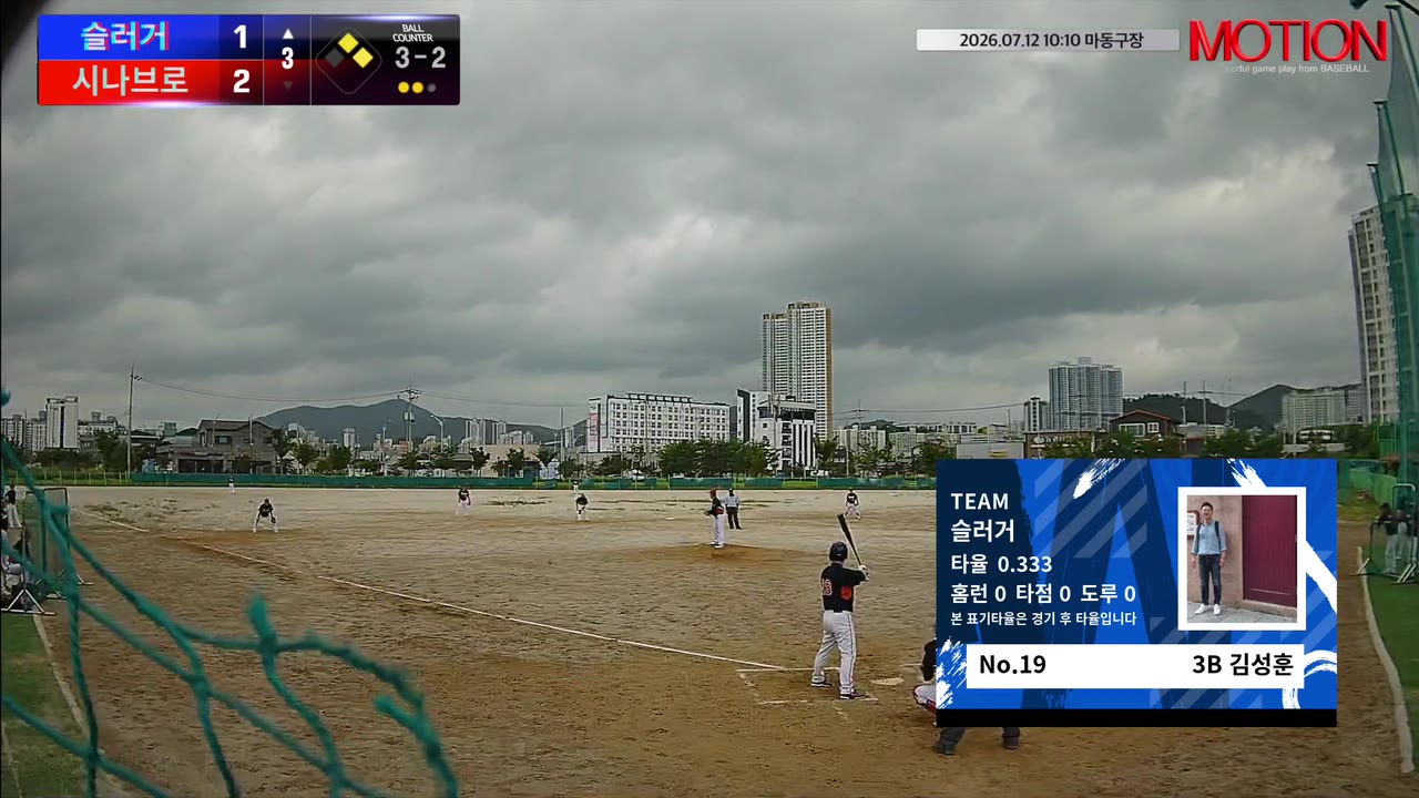 김성훈(19번, 슬러거) 사구 클립 | vs 시나브로 | 7/12 (마동구장)