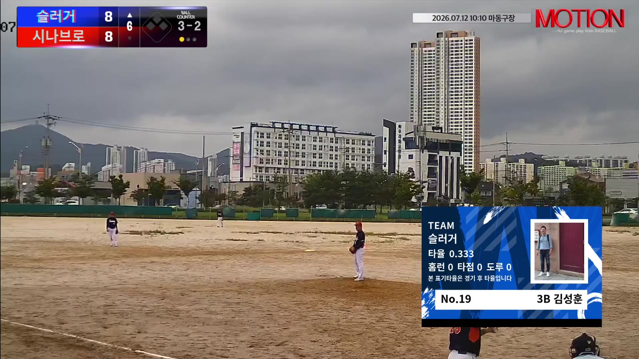 김성훈(19번, 슬러거) 1루타 클립 | vs 시나브로 | 7/12 (마동구장)