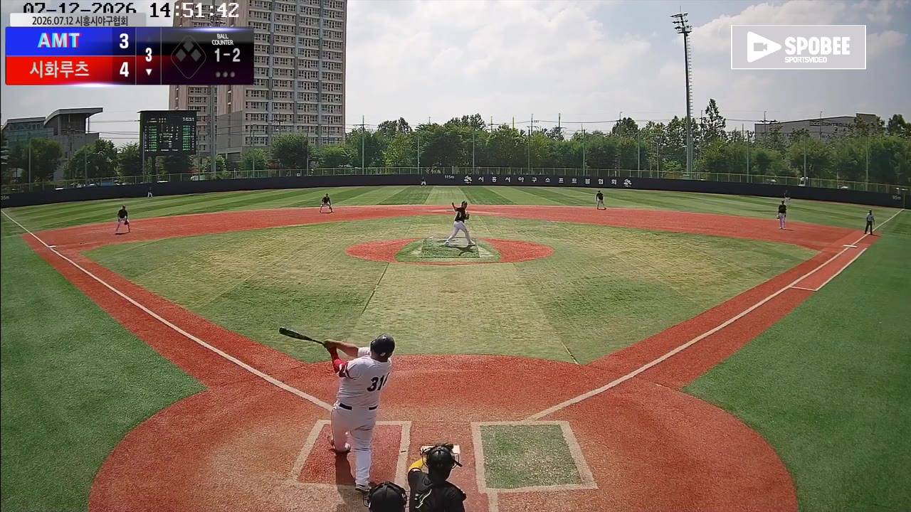 김유찬(314번, 시화루츠) 1루타 클립 | vs AMT | 7/12 (소망야구장)