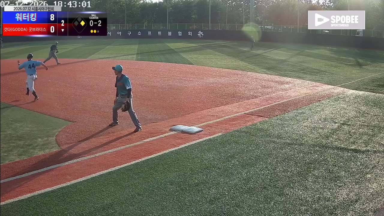 임지욱(22번, 갓다(GODDA)/굿브라더스) 1루타 클립 | vs 워터킹 | 7/12 (소망야구장)