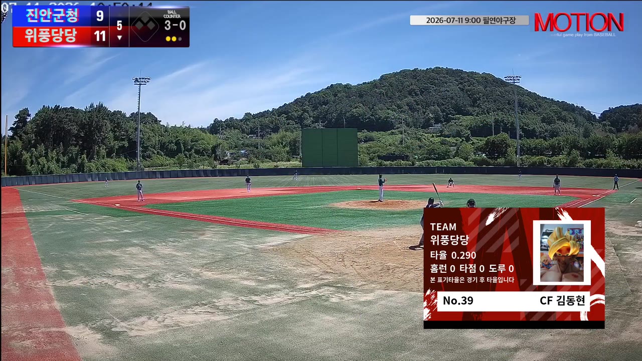 김동현(39번, 위풍당당) 볼넷 클립 | vs 진안군청 | 7/11 (필연야구장)