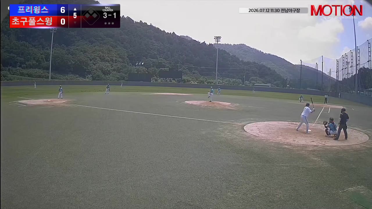 김대로(7번, 프리윙스) 볼넷 클립 | vs 초구풀스윙 | 7/12 (전남야구장)