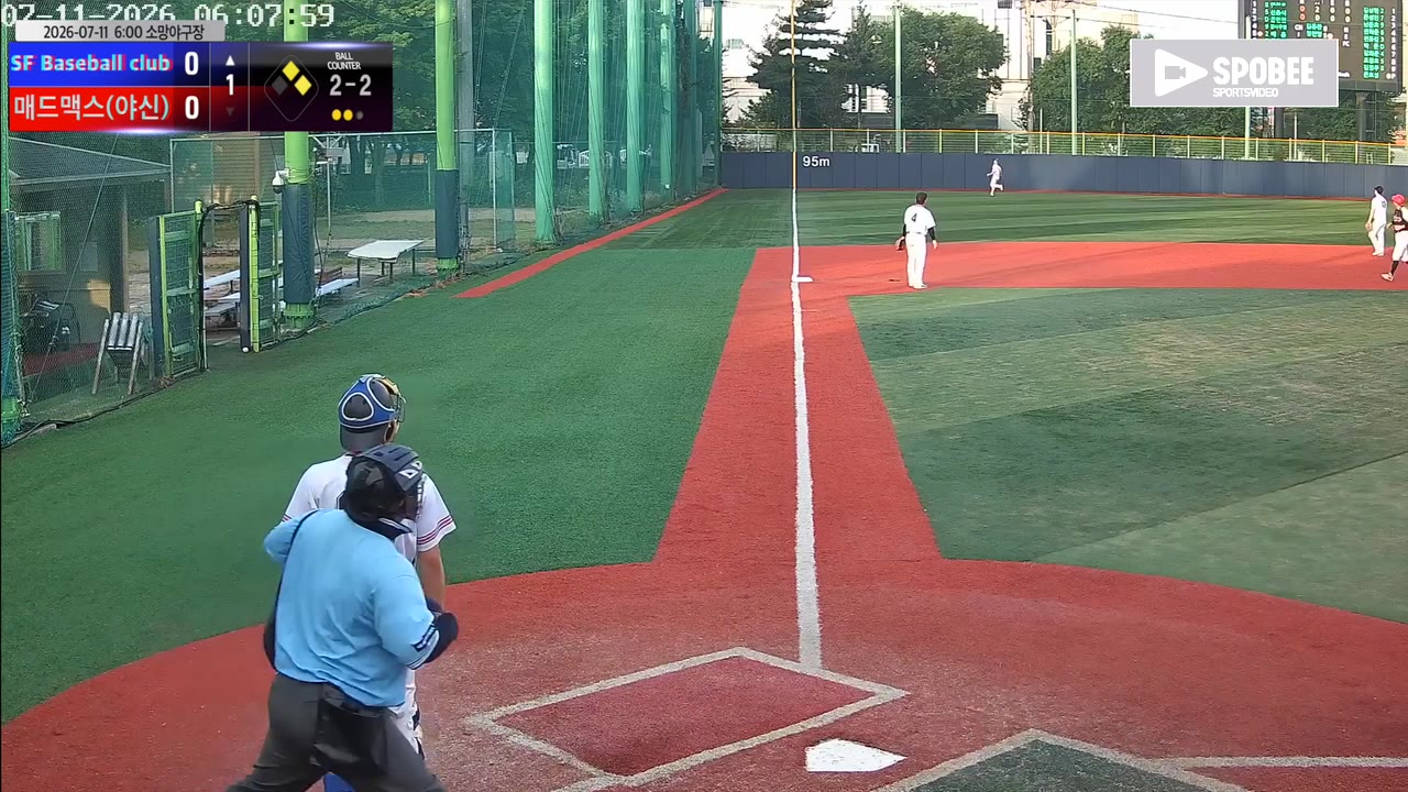 배훈(11번, SF Baseball club) 홈런 클립 | vs 매드맥스(야신) | 7/11 (소망야구장)