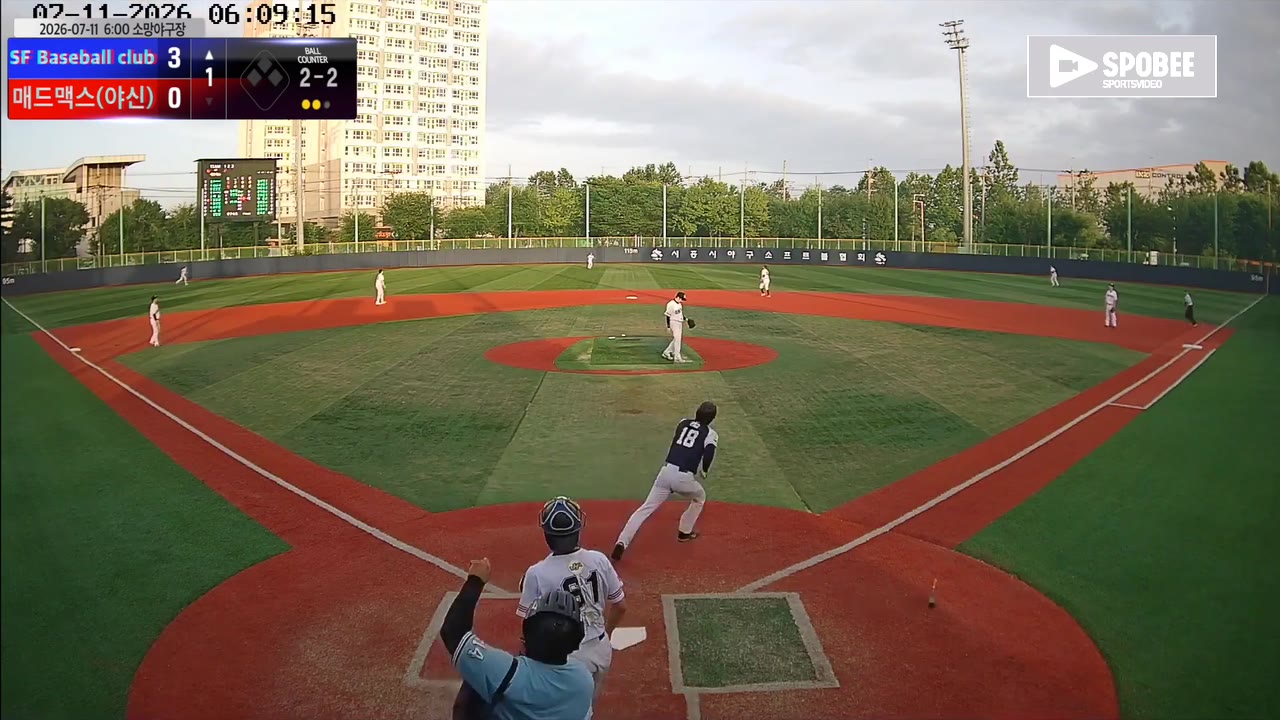 황윤성(18번, SF Baseball club) 2루타 클립 | vs 매드맥스(야신) | 7/11 (소망야구장)