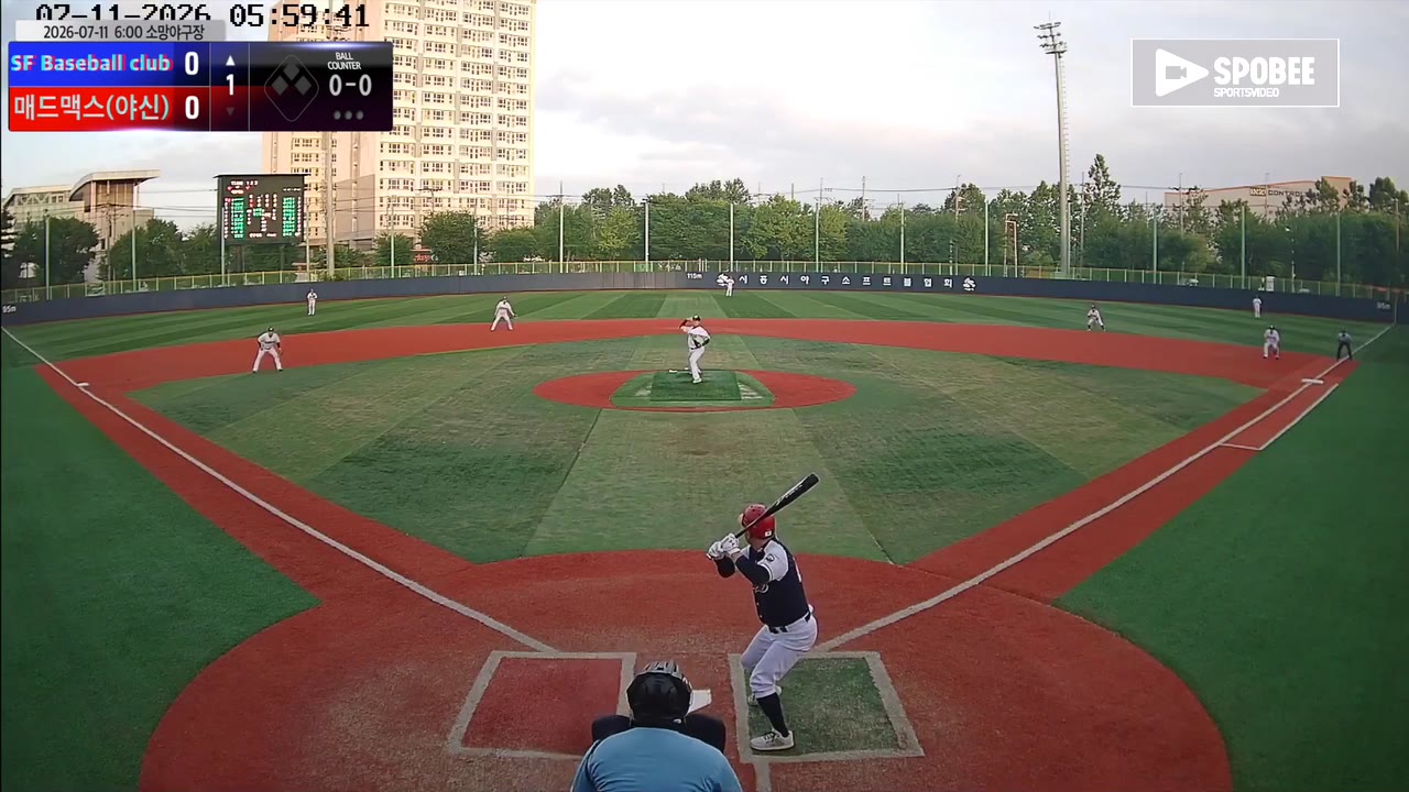 안정훈(22번, SF Baseball club) 1루타 클립 | vs 매드맥스(야신) | 7/11 (소망야구장)