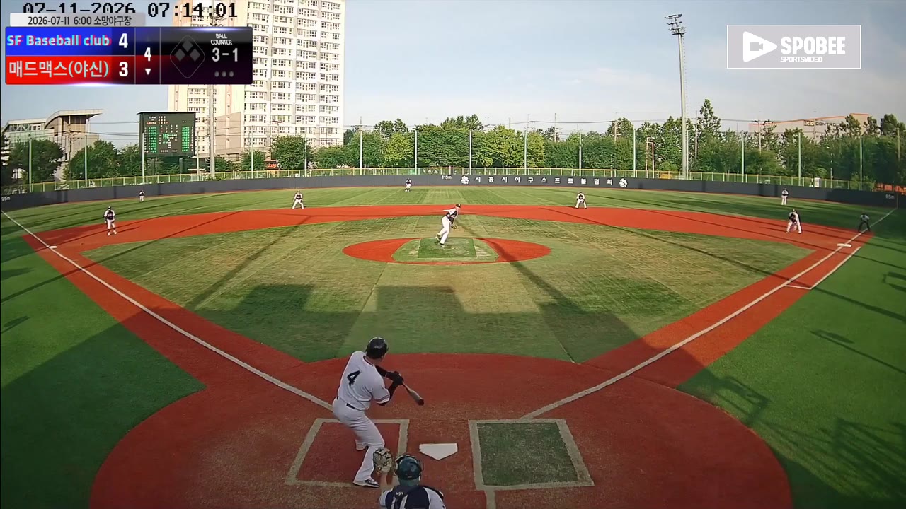 조정호(4번, 매드맥스(야신)) 볼넷 클립 | vs SF Baseball club | 7/11 (소망야구장)