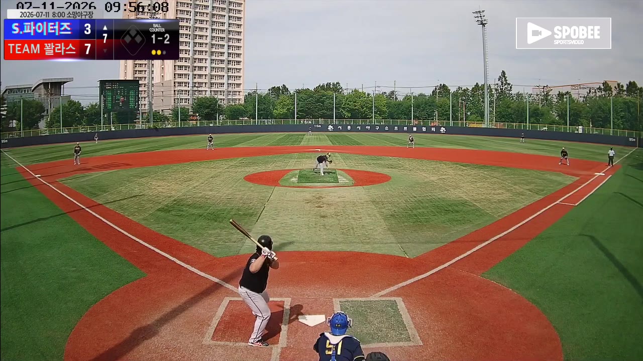 정용호(36번, S.파이터즈) 1루타 클립 | vs TEAM 꽐라스 | 7/11 (소망야구장)