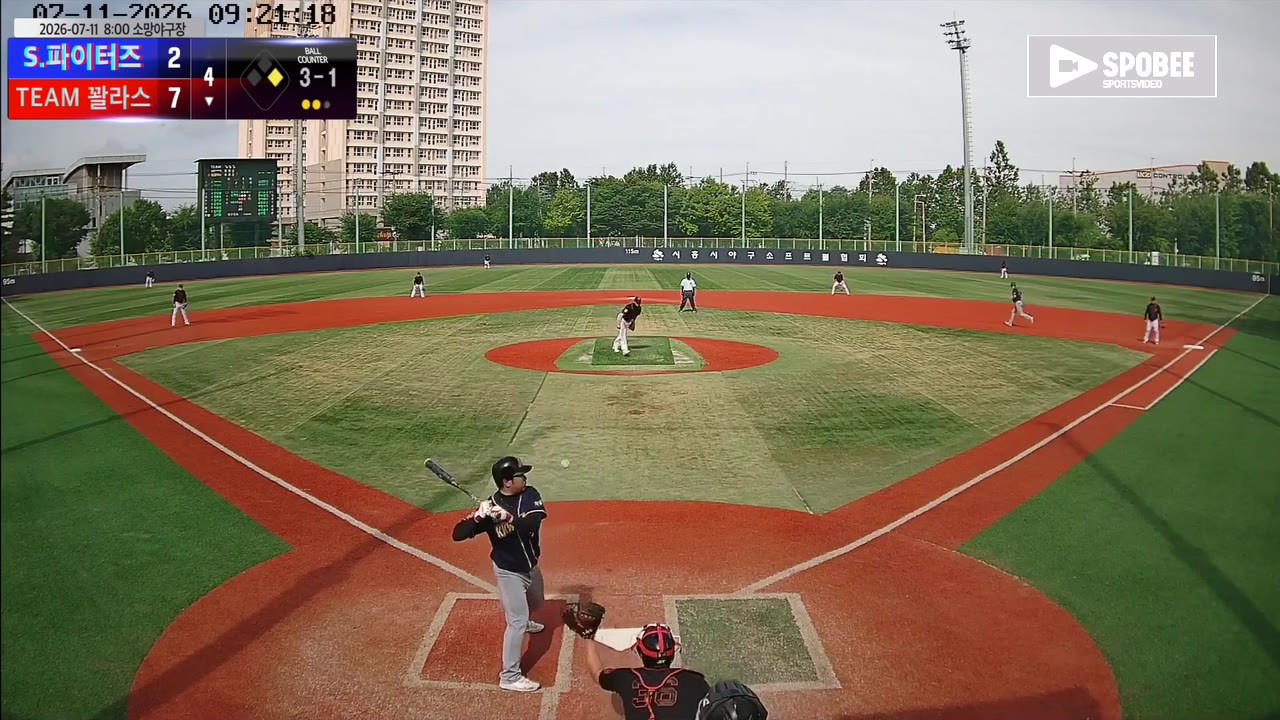 권지훈(52번, TEAM 꽐라스) 볼넷 클립 | vs S.파이터즈 | 7/11 (소망야구장)