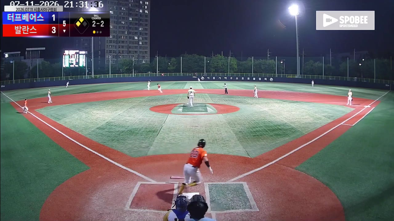 허동호(23번, 발란스) 1루타 클립 | vs 터프베어스 | 7/11 (소망야구장)