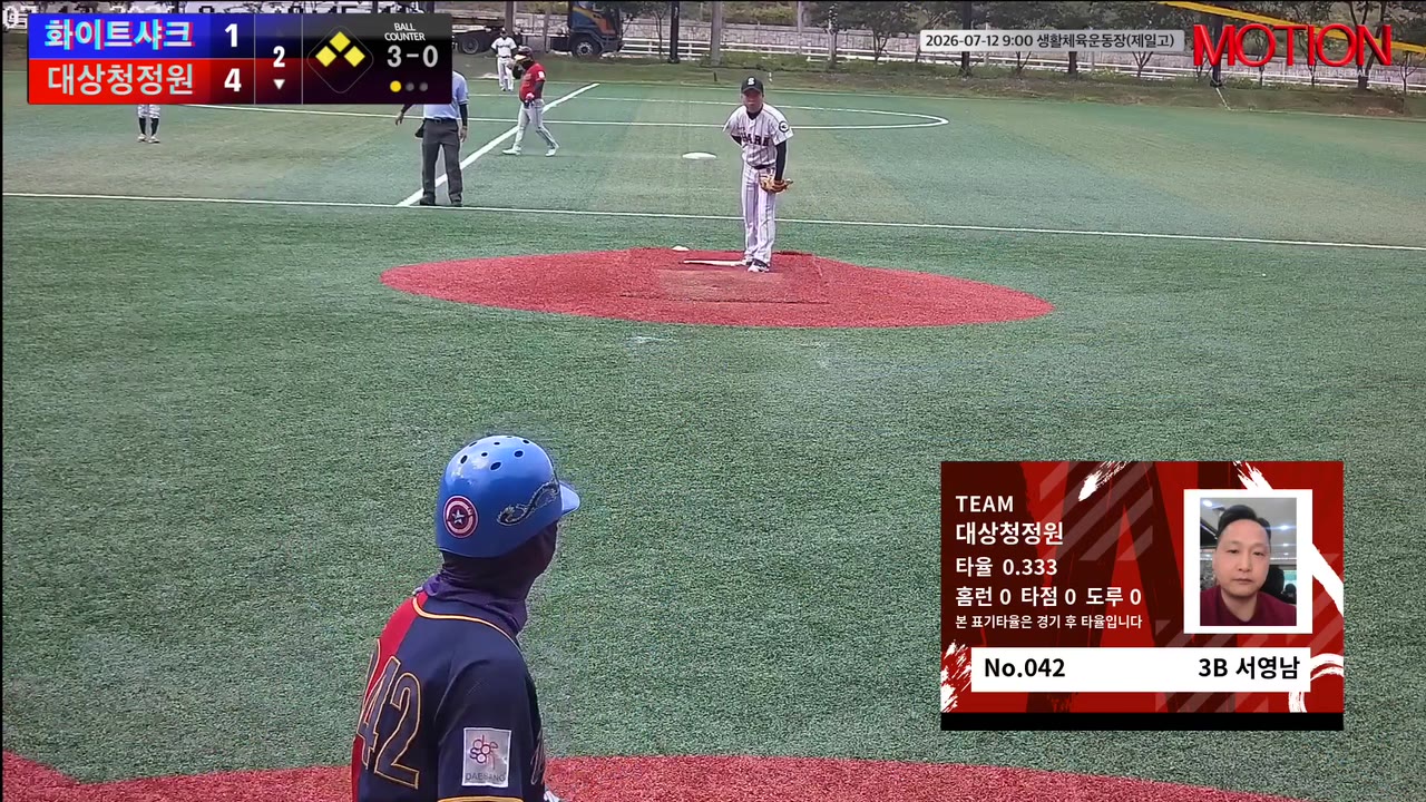 서영남(42번, 대상청정원) 사구 클립 | vs 화이트샤크 | 7/12 (생활체육운동장(제일고))