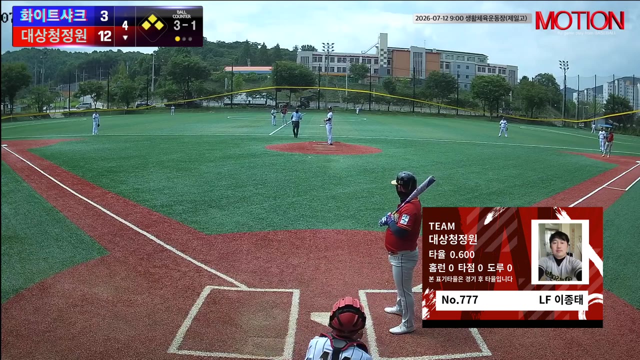 이종태(777번, 대상청정원) 볼넷 클립 | vs 화이트샤크 | 7/12 (생활체육운동장(제일고))