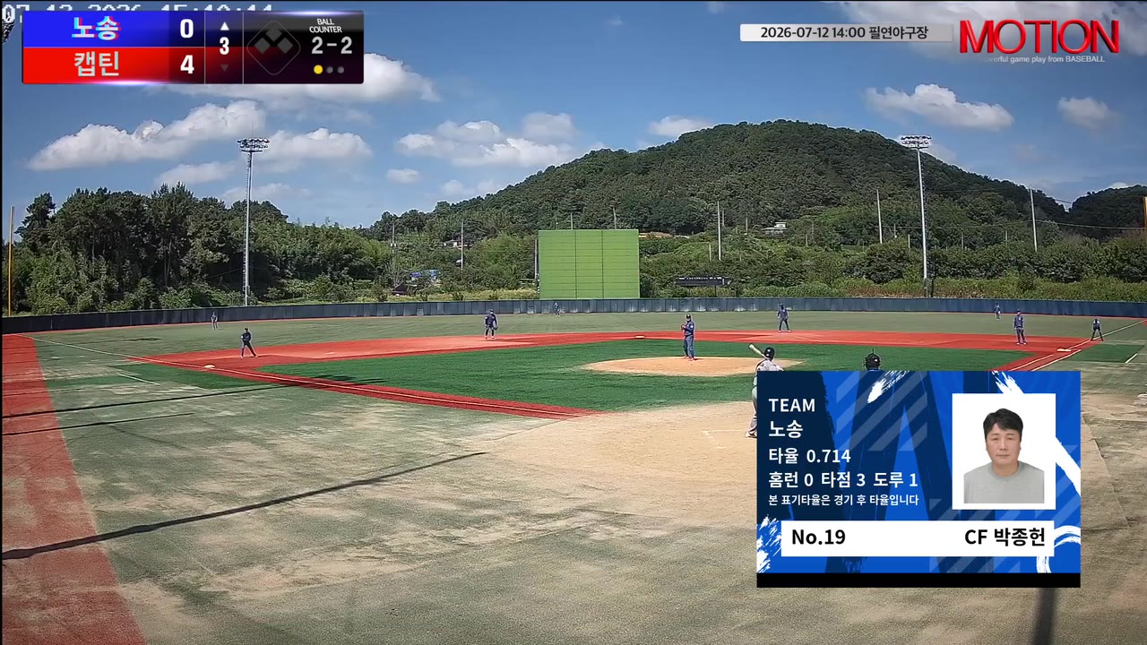박종헌(19번, 노송) 1루타 클립 | vs 캡틴 | 7/12 (필연야구장)