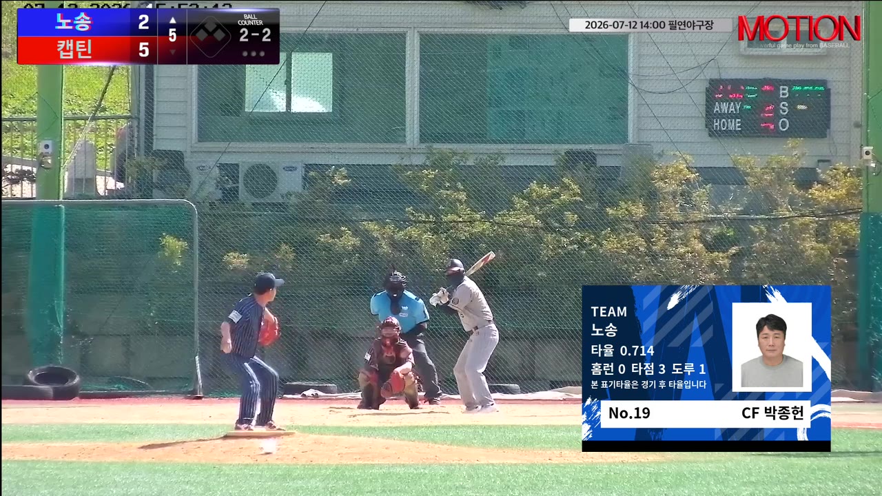 박종헌(19번, 노송) 땅볼 클립 | vs 캡틴 | 7/12 (필연야구장)