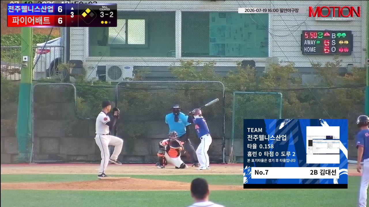 김대선(7번, 전주웰니스산업) 실책 클립 | vs 파이어배트 | 7/19 (필연야구장)