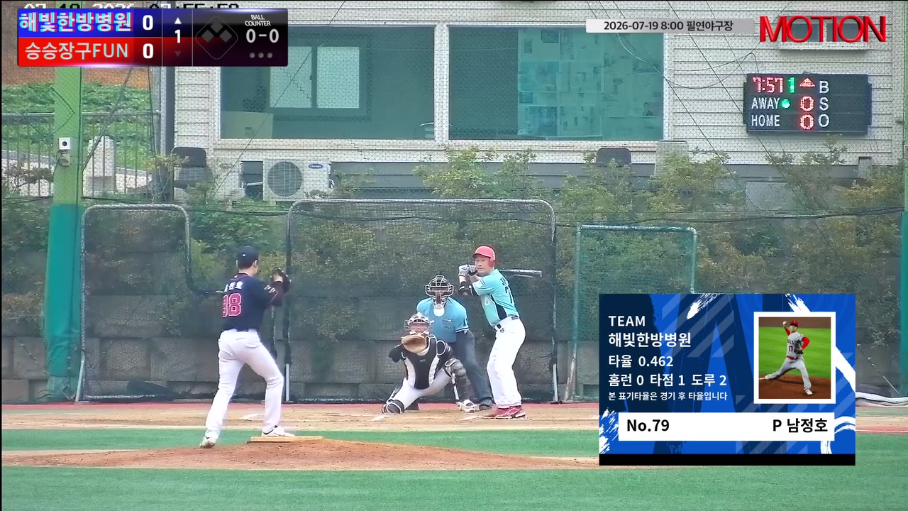남정호(79번, 해빛한방병원) 플라이 클립 | vs 승승장구FUN | 7/19 (필연야구장)