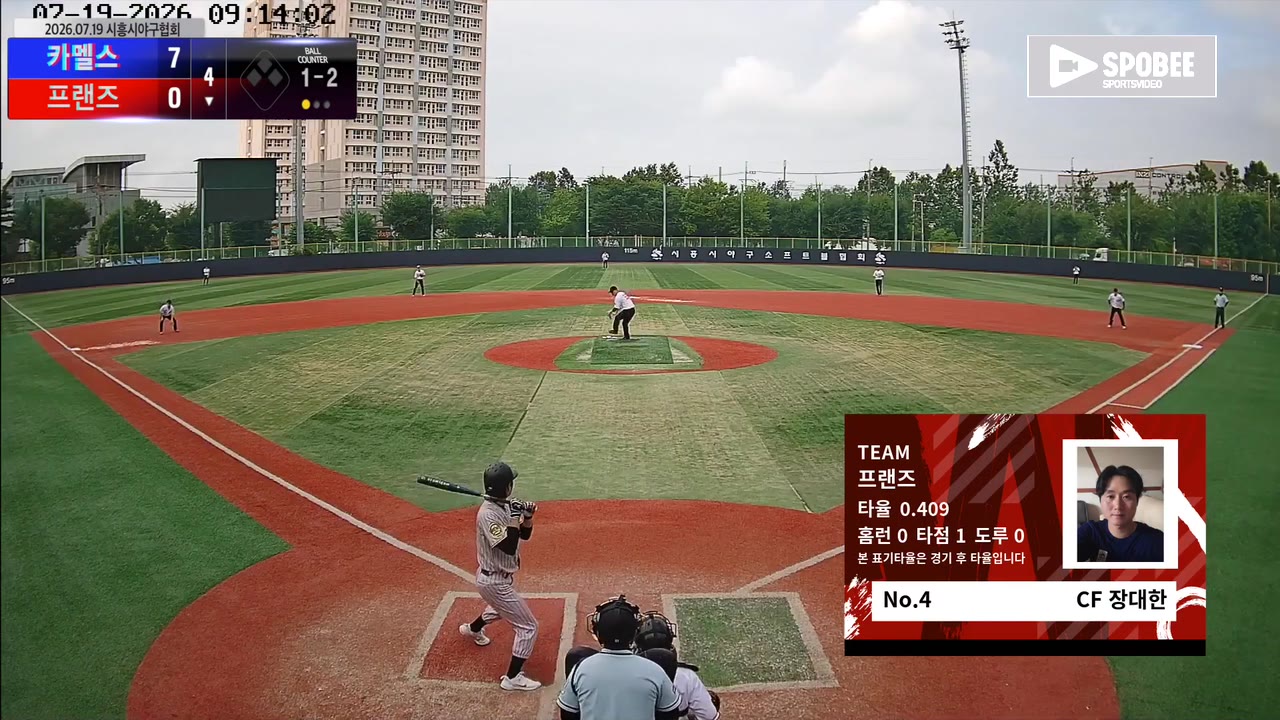 장대한(4번, 프랜즈) 1루타 클립 | vs 카멜스 | 7/19 (소망야구장)