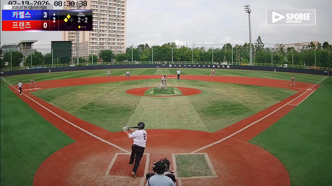 장진호(2번, 카멜스) 2루타 클립 | vs 프랜즈 | 7/19 (소망야구장)