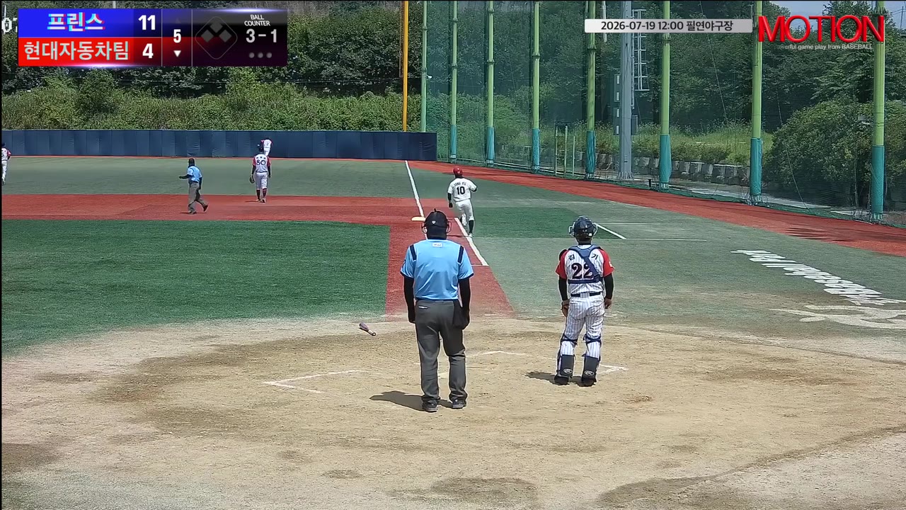 문성필(10번, 현대자동차팀) 3루타 클립 | vs 프린스 | 7/19 (필연야구장)