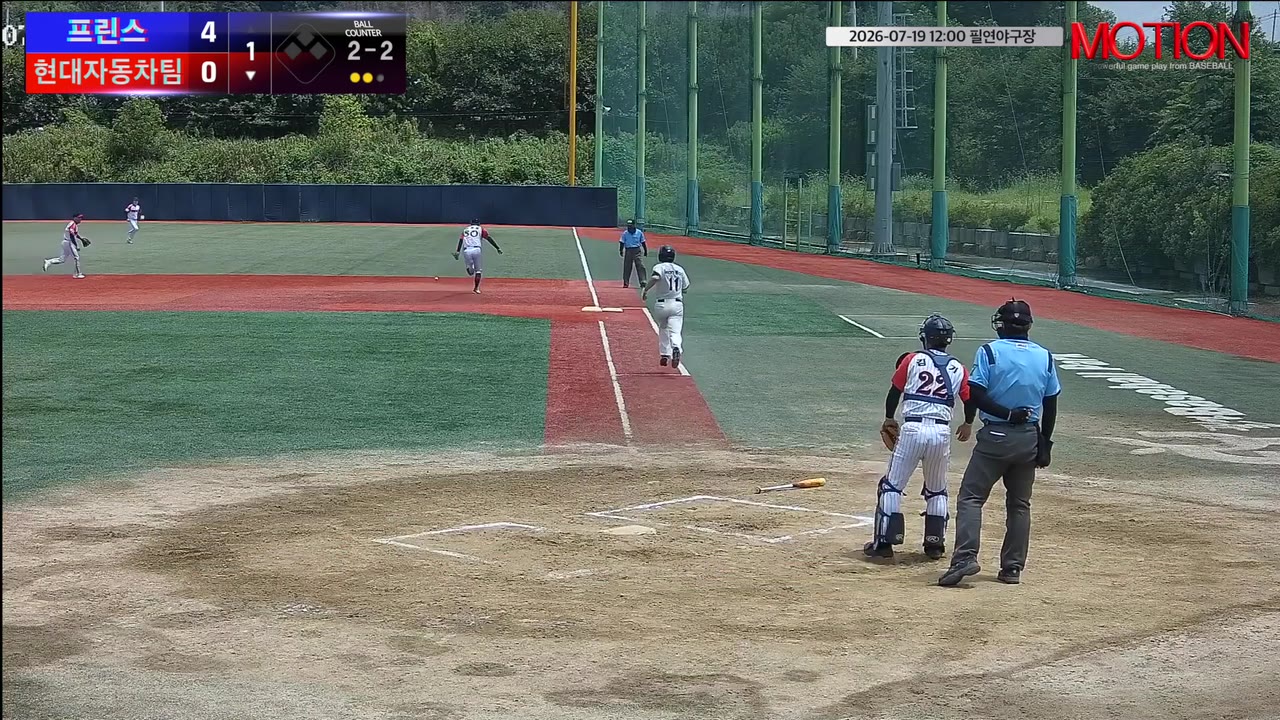 김건우(11번, 현대자동차팀) 1루타 클립 | vs 프린스 | 7/19 (필연야구장)