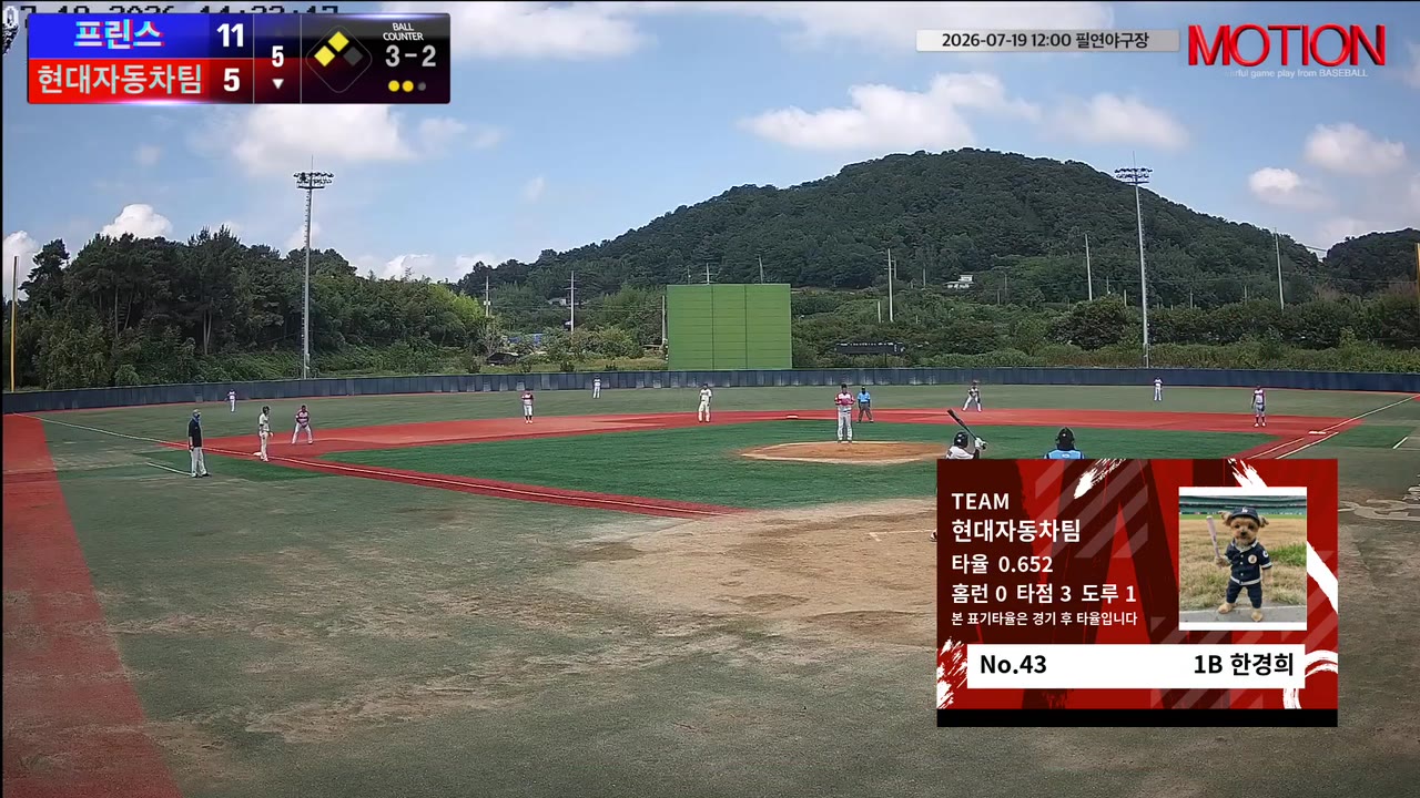 현대자동차팀 주요 플레이 모음 | vs 프린스 | 7/19 (필연야구장)