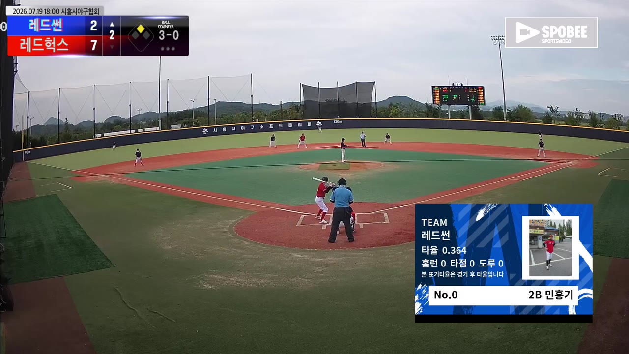 민흥기(0번, 레드썬) 실책 클립 | vs 레드헉스 | 7/19 (에코피아야구장)