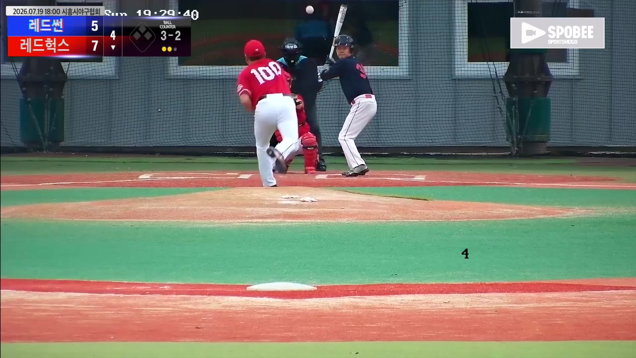 서태원(33번, 레드헉스) 1루타 클립 | vs 레드썬 | 7/19 (에코피아야구장)