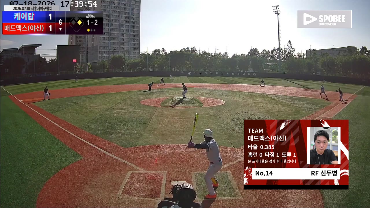 신두병(14번, 매드맥스(야신)) 1루타 클립 | vs 케이탑 | 7/18 (소망야구장)