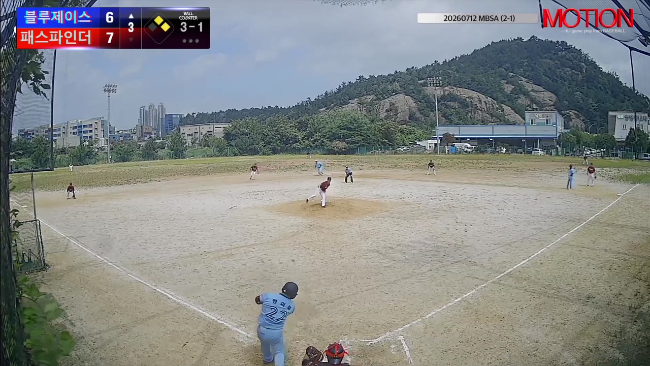 정의철(22번, 블루제이스) 1루타 클립 | vs 패스파인더 | 7/12 (2구장)