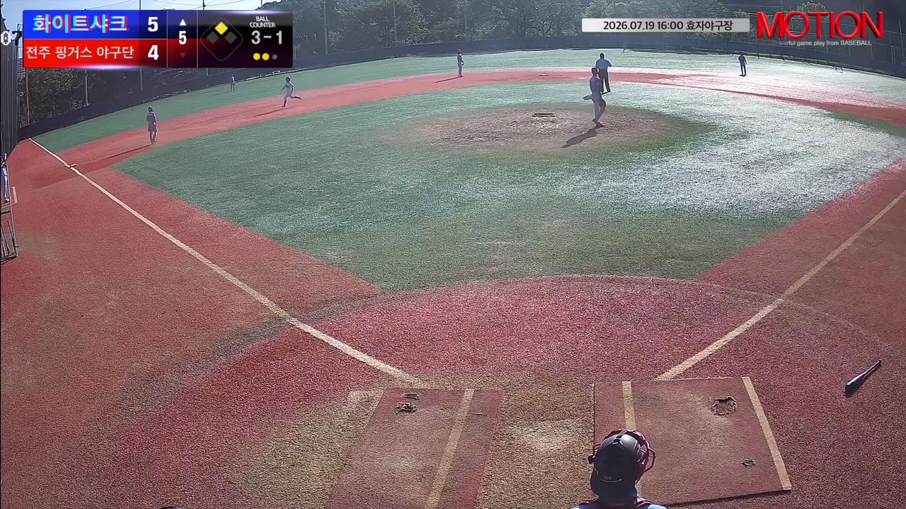 김록원(13번, 화이트샤크) 2루타 클립 | vs 전주 핑거스 야구단 | 7/19 (효자야구장)